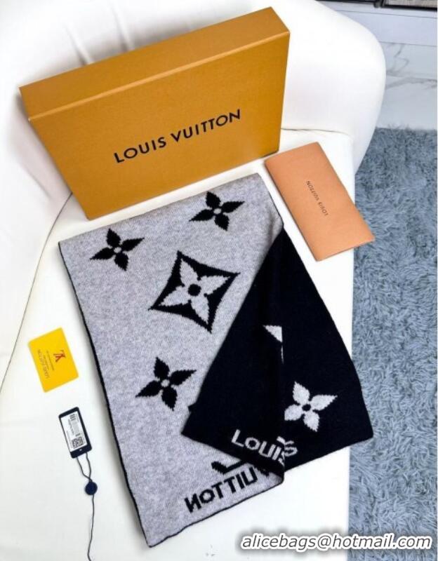 New Style Louis Vuitton Cashmere Scarf LV112503 Black 2024