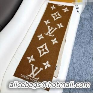 Shop Inexpensive Louis Vuitton Cashmere Scarf LV112504 Light Brown 2024