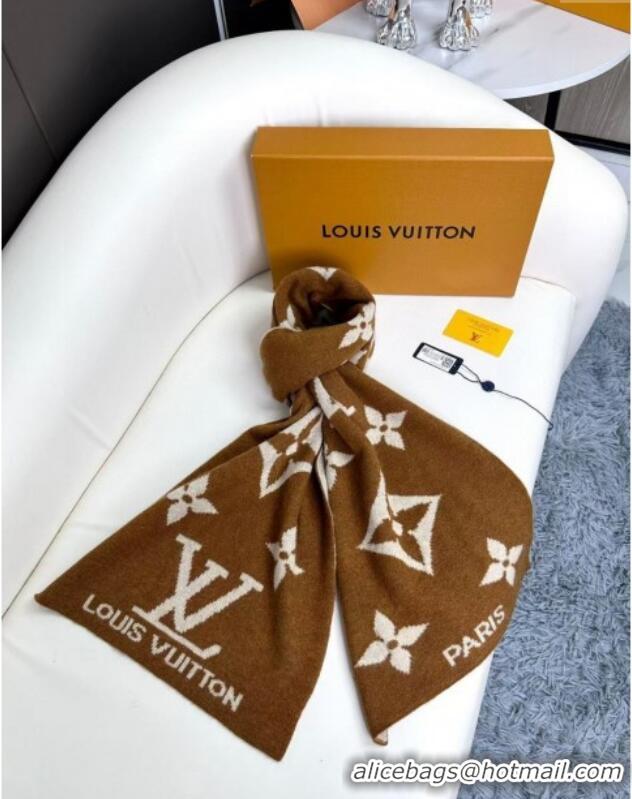 Shop Inexpensive Louis Vuitton Cashmere Scarf LV112504 Light Brown 2024