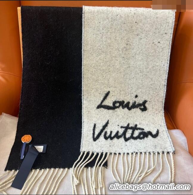 Best Price Louis Vuitton Wool & Alpaca Long Scarf LV112505 Black 2024 Top Quality