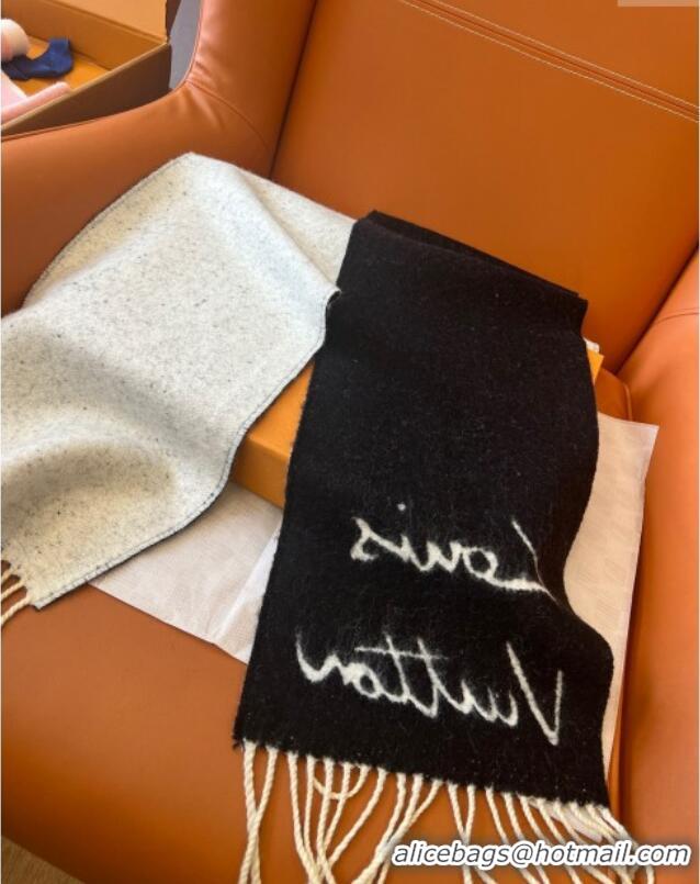 Best Price Louis Vuitton Wool & Alpaca Long Scarf LV112505 Black 2024 Top Quality