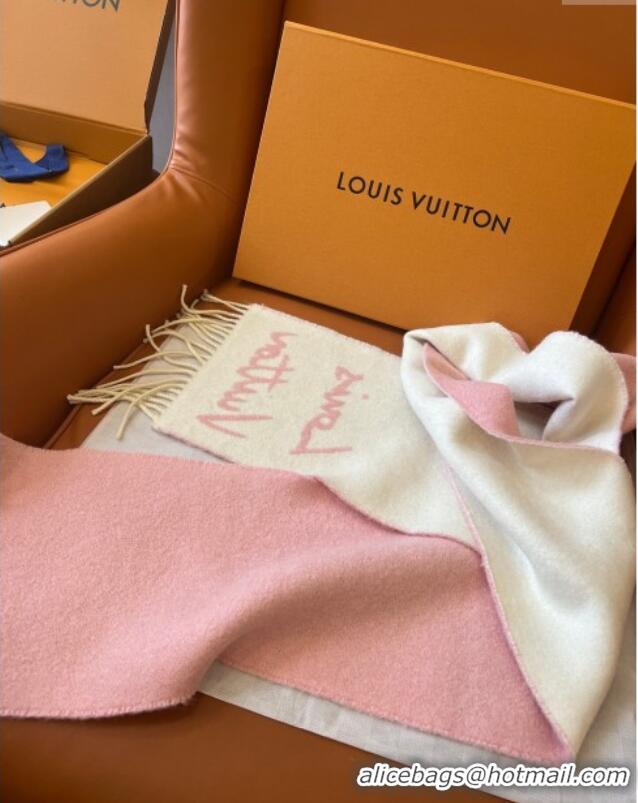 Pretty Style Louis Vuitton Wool & Alpaca Long Scarf LV112506 Pink 2024 Top Quality