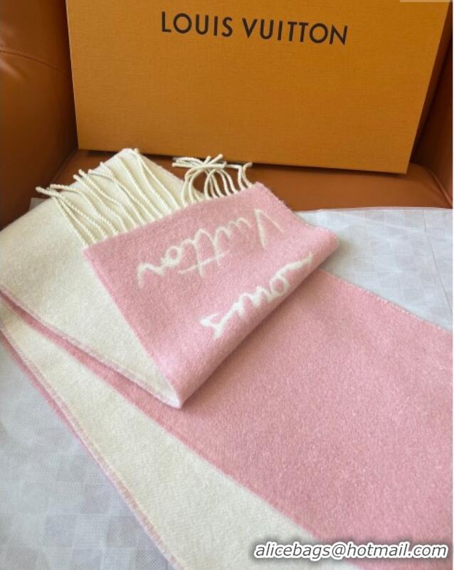 Pretty Style Louis Vuitton Wool & Alpaca Long Scarf LV112506 Pink 2024 Top Quality