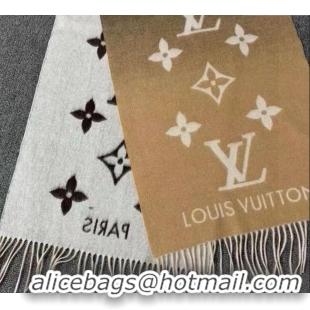 Best Quality Louis Vuitton Reykjavik Gradient Cashmere Long Scarf 45x190cm 8043 Beige 2024