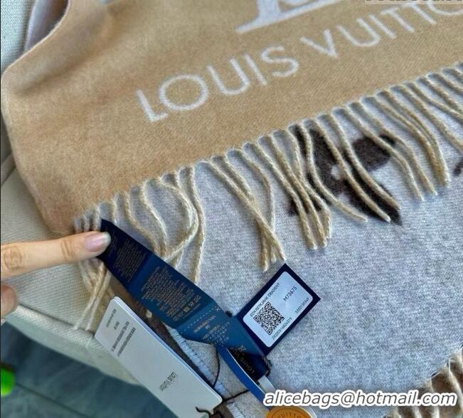 Best Quality Louis Vuitton Reykjavik Gradient Cashmere Long Scarf 45x190cm 8043 Beige 2024