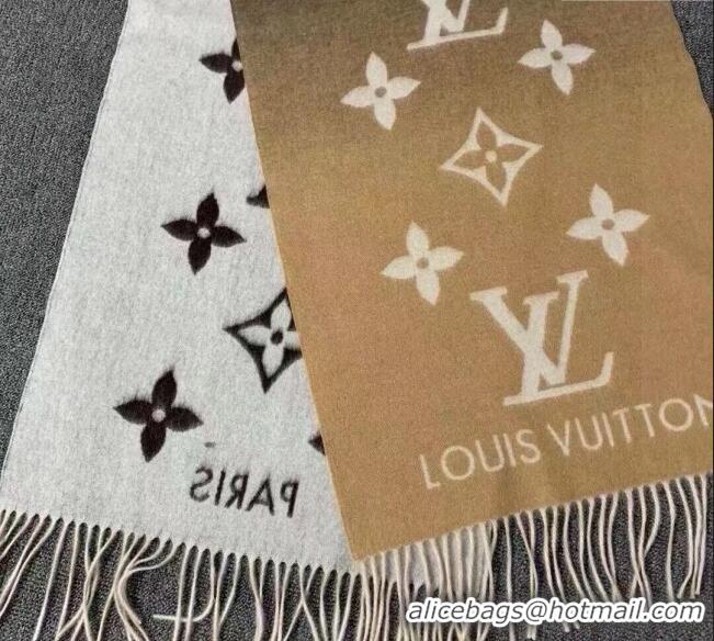 Best Quality Louis Vuitton Reykjavik Gradient Cashmere Long Scarf 45x190cm 8043 Beige 2024