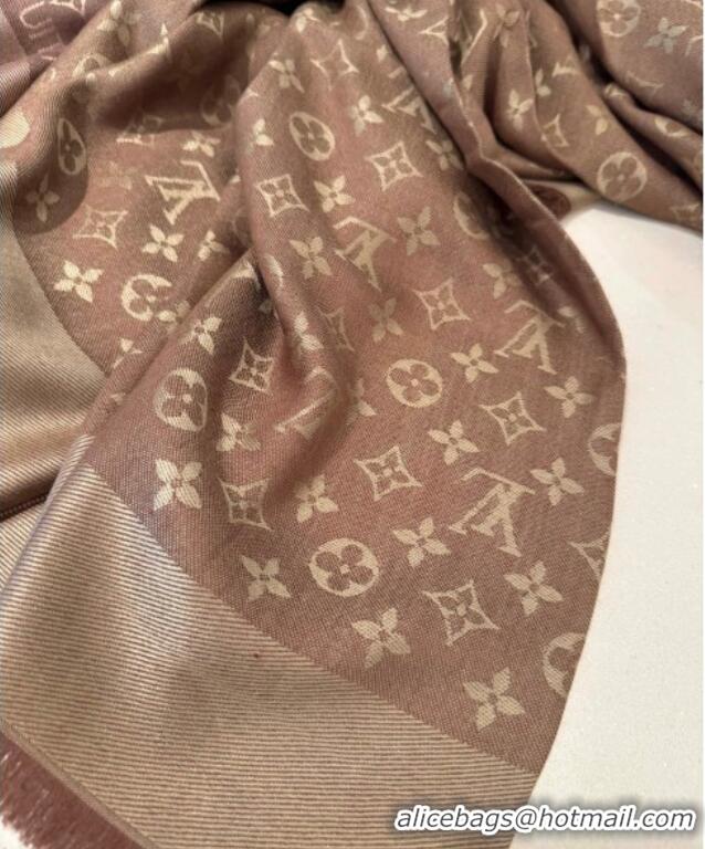 Top Grade Louis Vuitton Classic Monogram Shawl Scarf 140cm 1128 Coffee Brown 2024