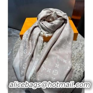 Low Cost Louis Vuitton Classic Monogram Shawl Scarf 140cm 1128 Light Apricot 2024