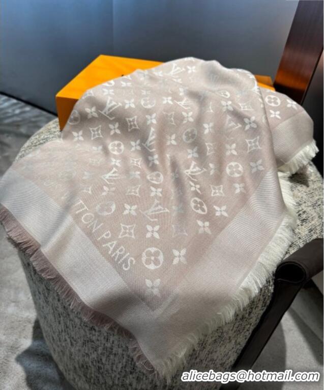 Low Cost Louis Vuitton Classic Monogram Shawl Scarf 140cm 1128 Light Apricot 2024