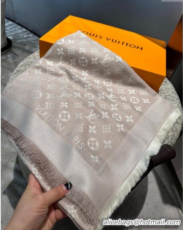 Low Cost Louis Vuitton Classic Monogram Shawl Scarf 140cm 1128 Light Apricot 2024