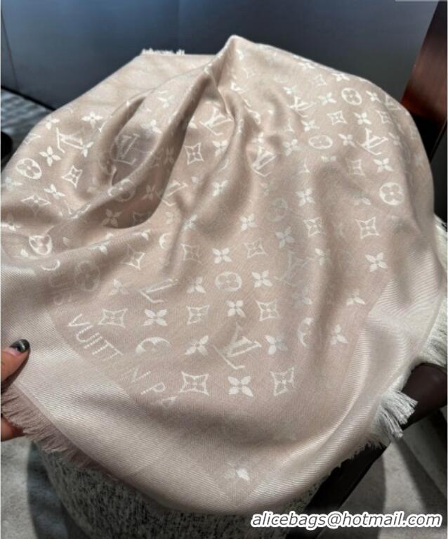 Low Cost Louis Vuitton Classic Monogram Shawl Scarf 140cm 1128 Light Apricot 2024