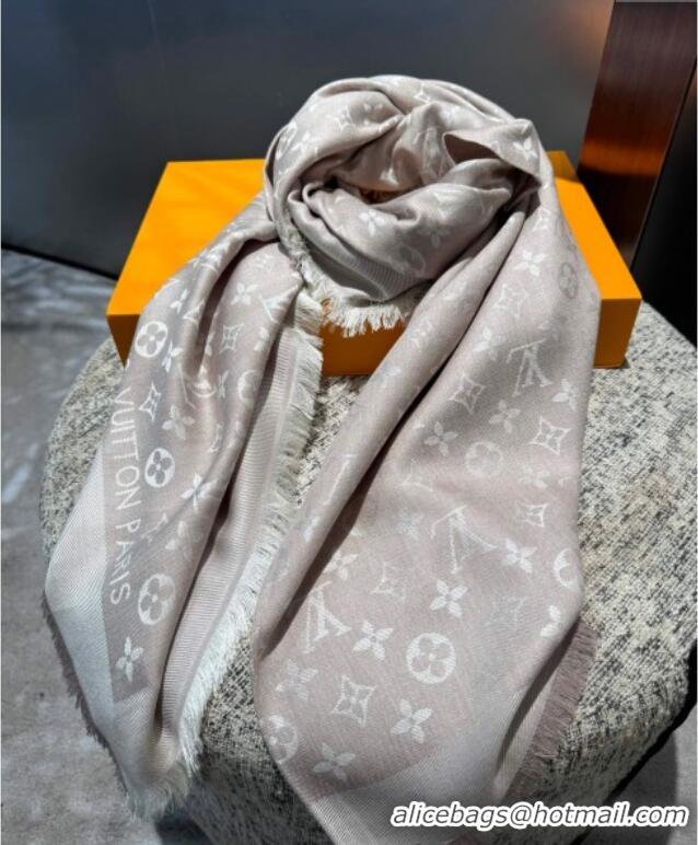 Low Cost Louis Vuitton Classic Monogram Shawl Scarf 140cm 1128 Light Apricot 2024