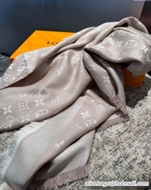 Low Cost Louis Vuitton Classic Monogram Shawl Scarf 140cm 1128 Light Pink 2024