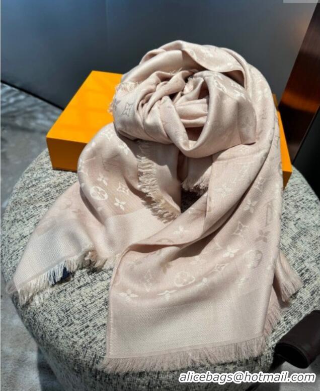 Low Cost Louis Vuitton Classic Monogram Shawl Scarf 140cm 1128 Light Pink 2024