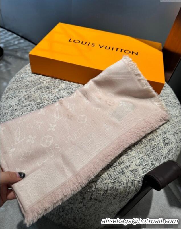 Low Cost Louis Vuitton Classic Monogram Shawl Scarf 140cm 1128 Light Pink 2024