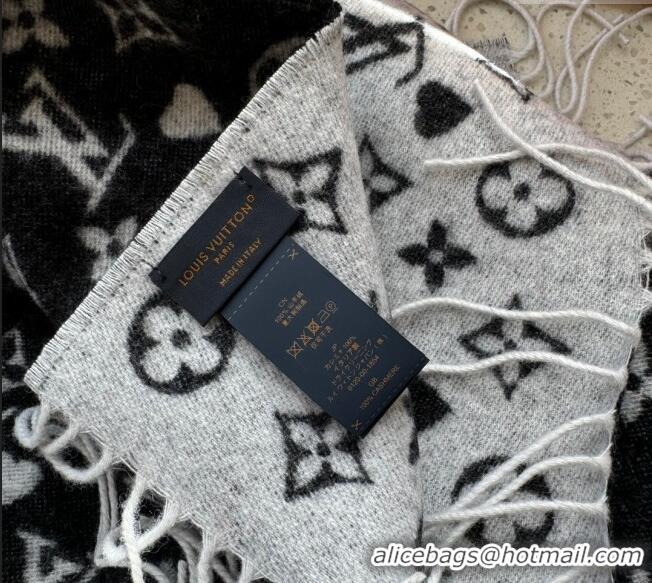 Best Product Louis Vuitton Heart Cashmere Long Scarf 45x190cm 1128 Black 2024