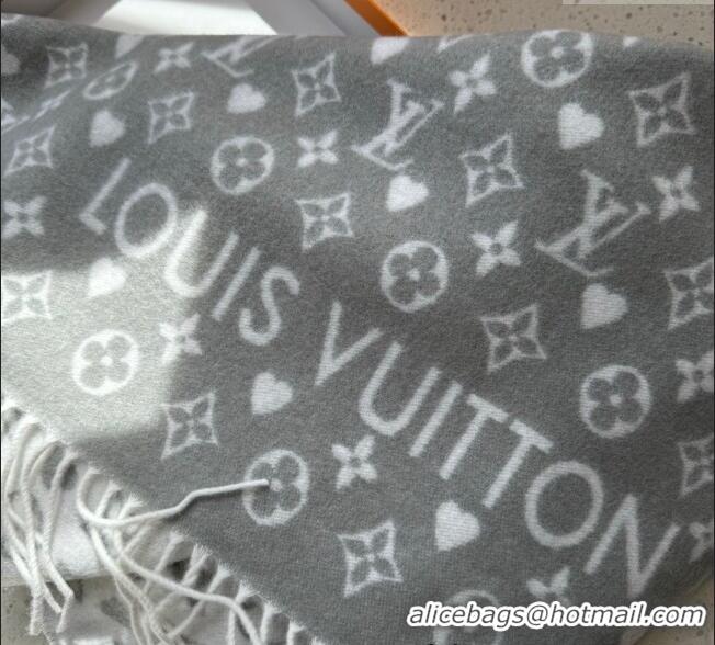 Traditional Specials Louis Vuitton Heart Cashmere Long Scarf 45x190cm 1128 Grey 2024