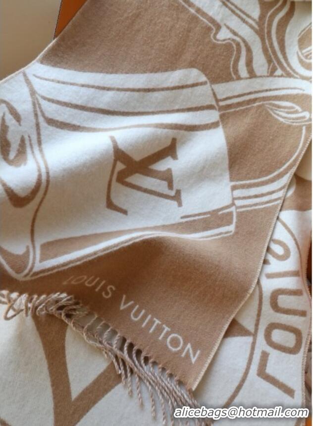 Best Design Louis Vuitton Lock and Keys Wool Cashmere Long Scarf 45x215cm 1128 Beige 2024