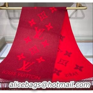 Buy Fashionable Louis Vuitton Reykjavik Cashmere Long Scarf 45x180cm 1128 Dark Red 2024