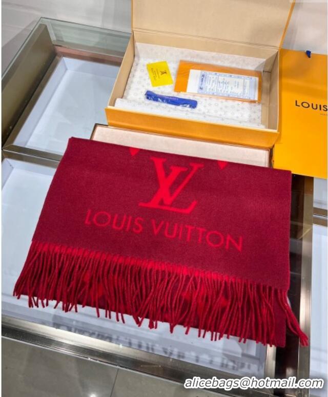 Buy Fashionable Louis Vuitton Reykjavik Cashmere Long Scarf 45x180cm 1128 Dark Red 2024