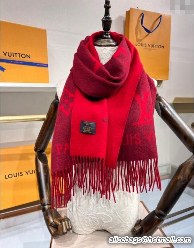 Buy Fashionable Louis Vuitton Reykjavik Cashmere Long Scarf 45x180cm 1128 Dark Red 2024