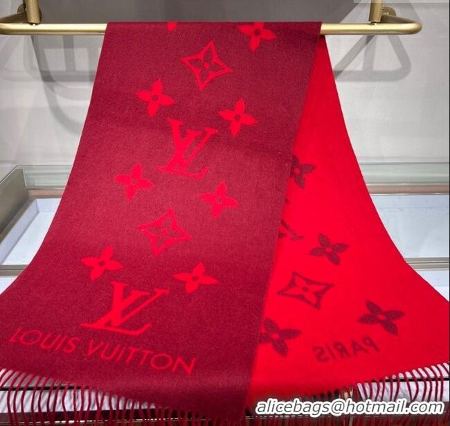 Buy Fashionable Louis Vuitton Reykjavik Cashmere Long Scarf 45x180cm 1128 Dark Red 2024