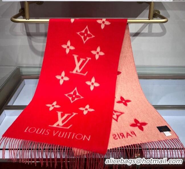 Shop Promotional Louis Vuitton Reykjavik Cashmere Long Scarf 45x180cm 1128 Bright Red 2024