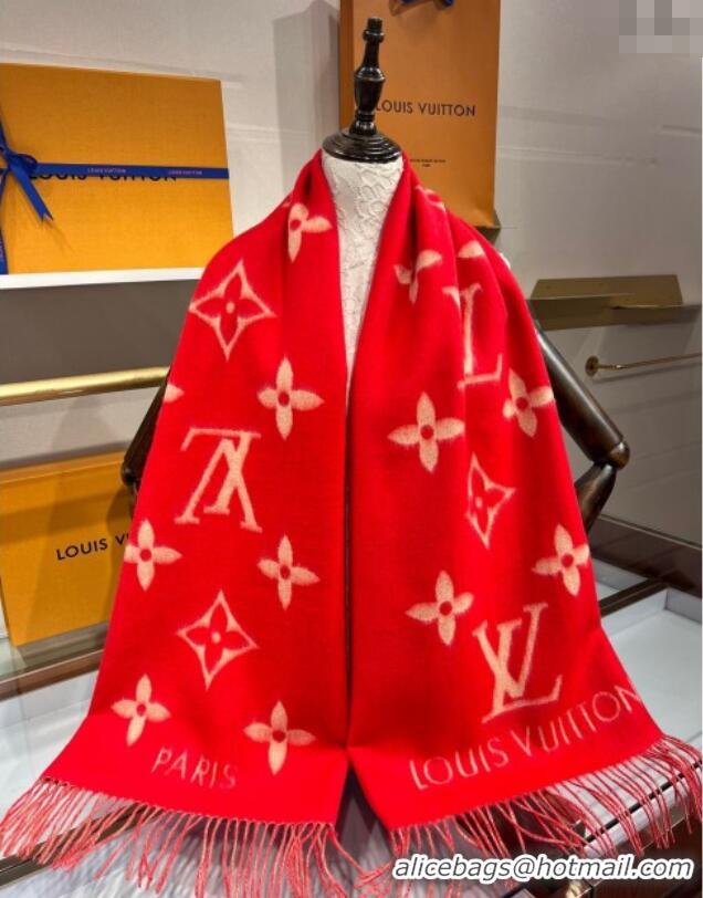 Shop Promotional Louis Vuitton Reykjavik Cashmere Long Scarf 45x180cm 1128 Bright Red 2024