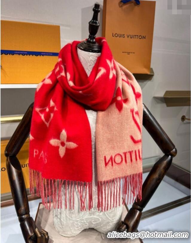 Shop Promotional Louis Vuitton Reykjavik Cashmere Long Scarf 45x180cm 1128 Bright Red 2024