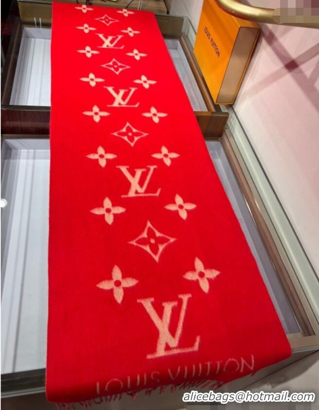 Shop Promotional Louis Vuitton Reykjavik Cashmere Long Scarf 45x180cm 1128 Bright Red 2024