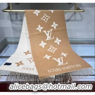 Good Looking Louis Vuitton Reykjavik Cashmere Long Scarf 45x180cm 1128 Camel 2024