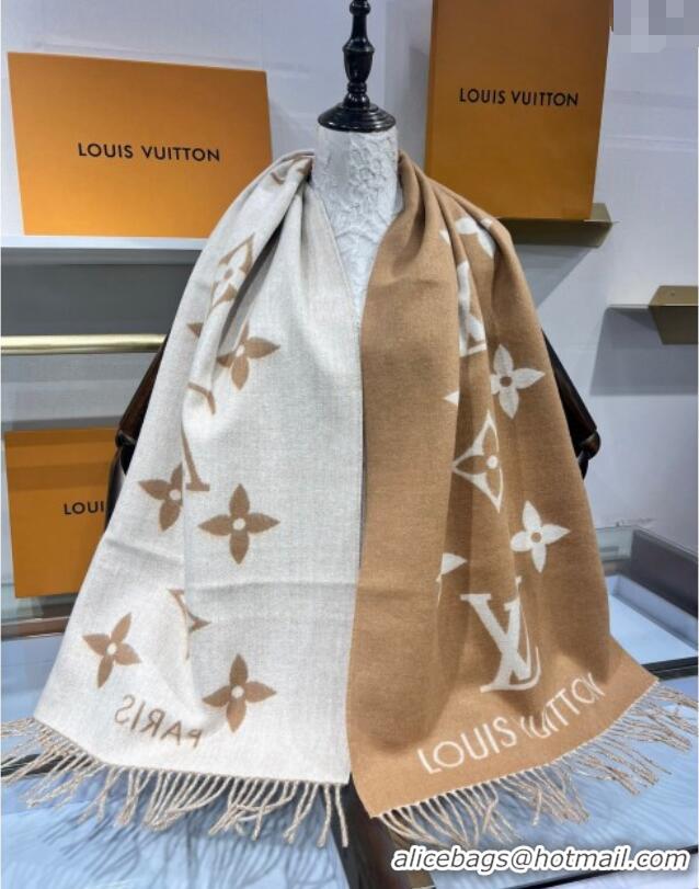 Good Looking Louis Vuitton Reykjavik Cashmere Long Scarf 45x180cm 1128 Camel 2024