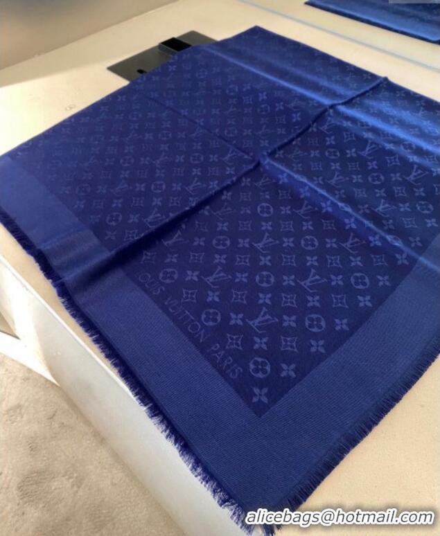 Good Taste Louis Vuitton Classic Monogram Shawl Scarf 140cm 1128 Dark Blue 2024