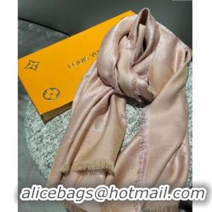 New Fashion Louis Vuitton Classic Monogram Shawl Scarf 140cm 1128 Pink/Gold 2024