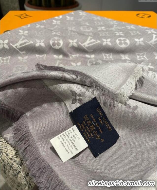 Low Cost Louis Vuitton Classic Monogram Shawl Scarf 140cm 1128 Light Grey 2024