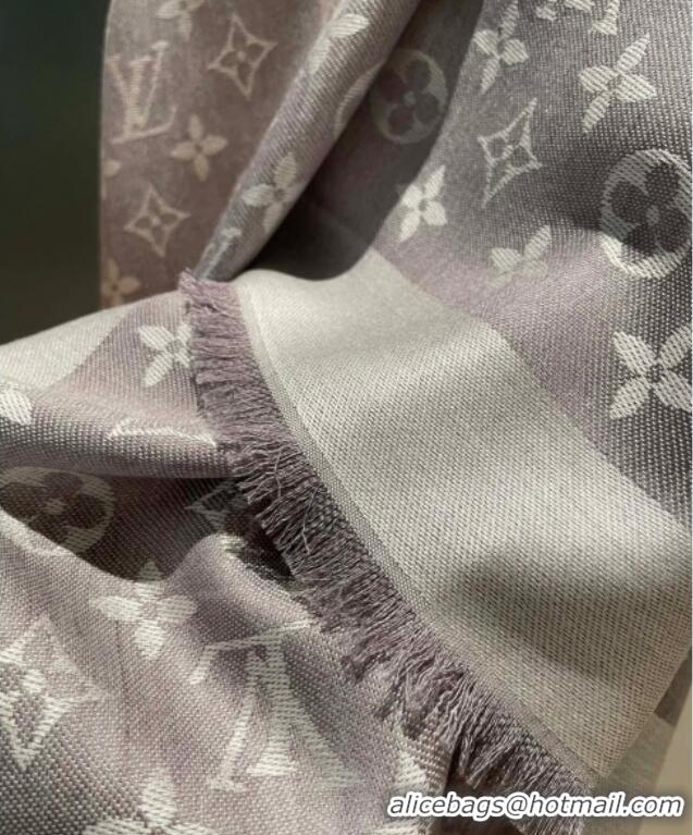 Low Cost Louis Vuitton Classic Monogram Shawl Scarf 140cm 1128 Light Grey 2024