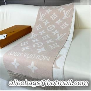 Top Quality Louis Vuitton Simple LV Wool Long Scarf 34x180cm 1128 Pink 2024