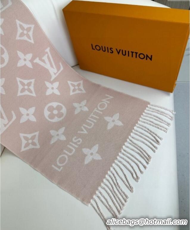 Top Quality Louis Vuitton Simple LV Wool Long Scarf 34x180cm 1128 Pink 2024