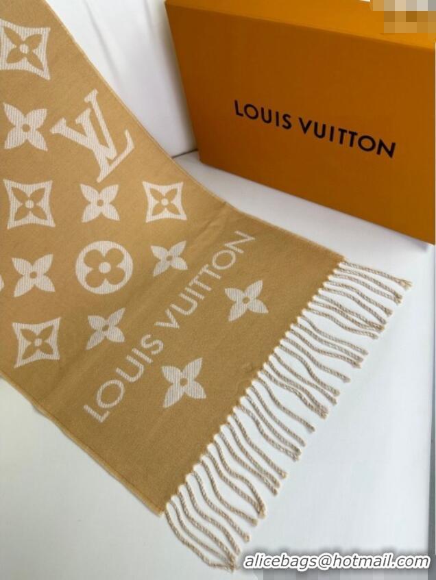 Popular Style Louis Vuitton Simple LV Wool Long Scarf 34x180cm 1128 Camel 2024