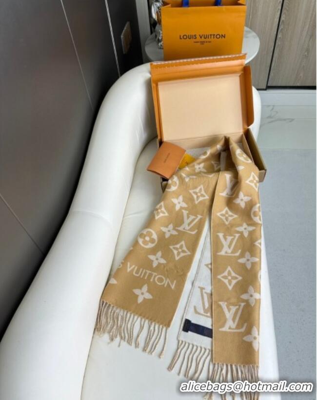 Popular Style Louis Vuitton Simple LV Wool Long Scarf 34x180cm 1128 Camel 2024