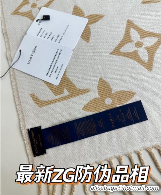 Popular Style Louis Vuitton Simple LV Wool Long Scarf 34x180cm 1128 Camel 2024