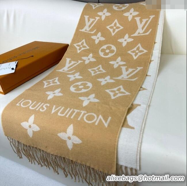 Popular Style Louis Vuitton Simple LV Wool Long Scarf 34x180cm 1128 Camel 2024