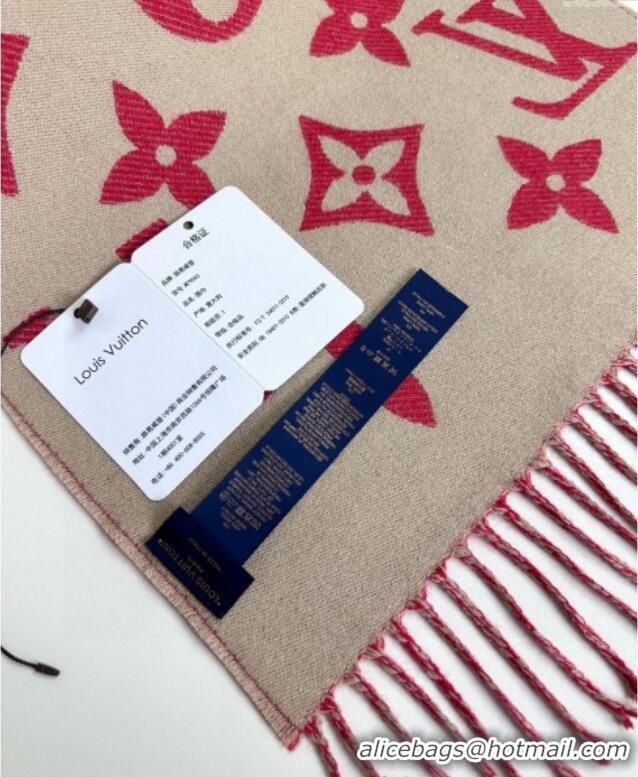 Top Grade Louis Vuitton Simple LV Wool Long Scarf 34x180cm 1128 Red 2024