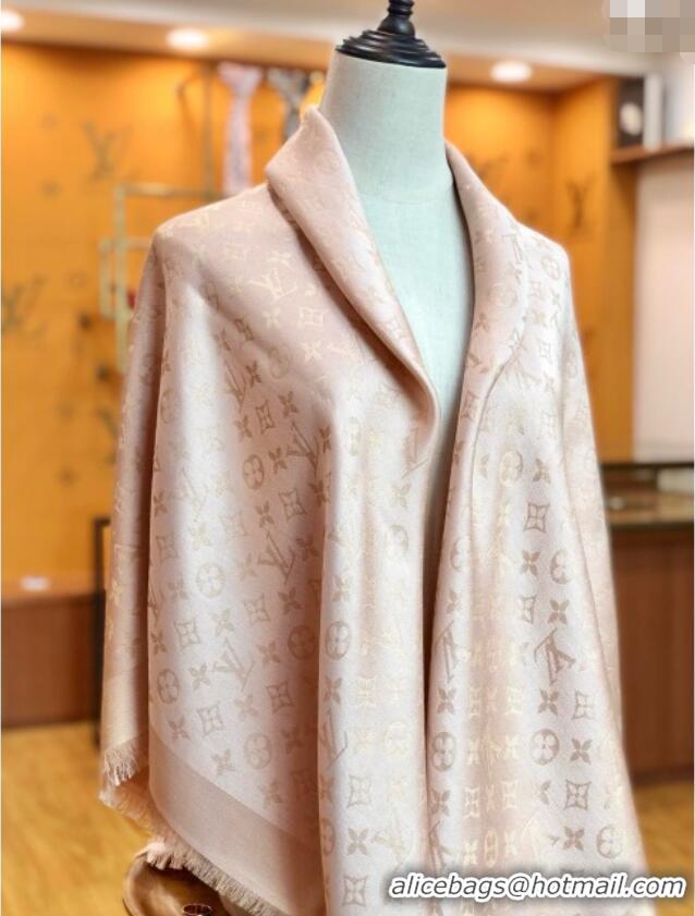 Top Grade Louis Vuitton Shiny Gold Monogram Scarf LV011009 Light Pink 2025