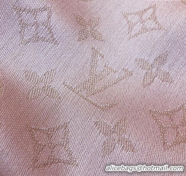 Top Grade Louis Vuitton Shiny Gold Monogram Scarf LV011009 Light Pink 2025