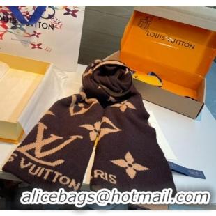 Low Cost Louis Vuitton Cashmere Knit Long Scarf 32x180cm 0115 Brown 2025