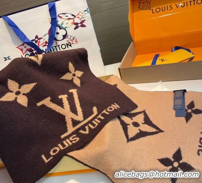 Low Cost Louis Vuitton Cashmere Knit Long Scarf 32x180cm 0115 Brown 2025