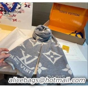 Cheapest Louis Vuitton Cashmere Knit Long Scarf 32x180cm 0115 Grey 2025