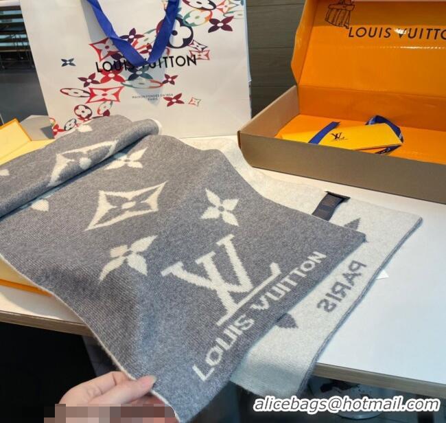 Cheapest Louis Vuitton Cashmere Knit Long Scarf 32x180cm 0115 Grey 2025