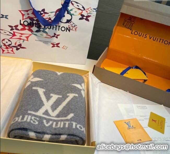 Cheapest Louis Vuitton Cashmere Knit Long Scarf 32x180cm 0115 Grey 2025